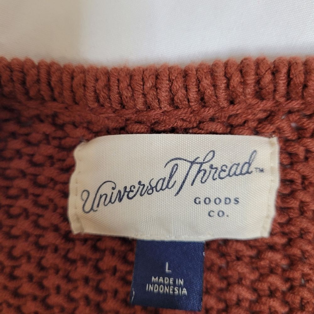 UNIVERSAL THREAD rust open front‎ ruffle cardigan… - image 4